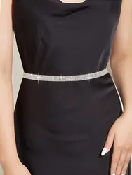 Rhinestone Decor Chain Belt