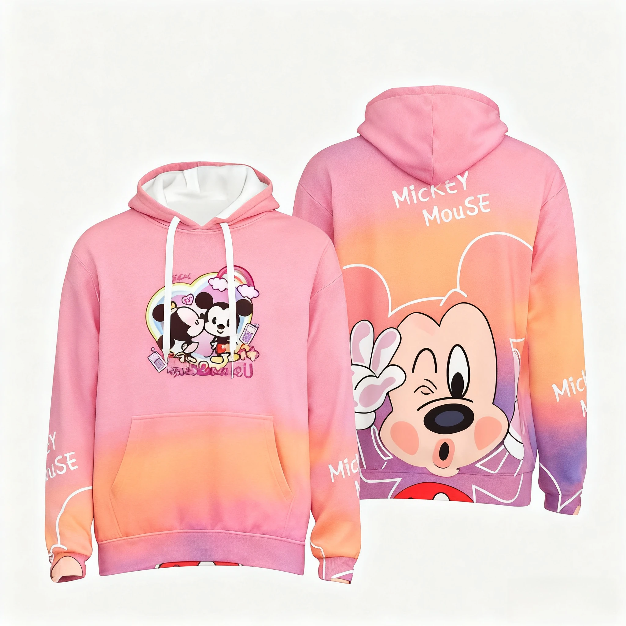 

Disney 3D-printed Mickey Mouse print hoodies for boys and girls children's autumn and winter quick-drying hoodies family look