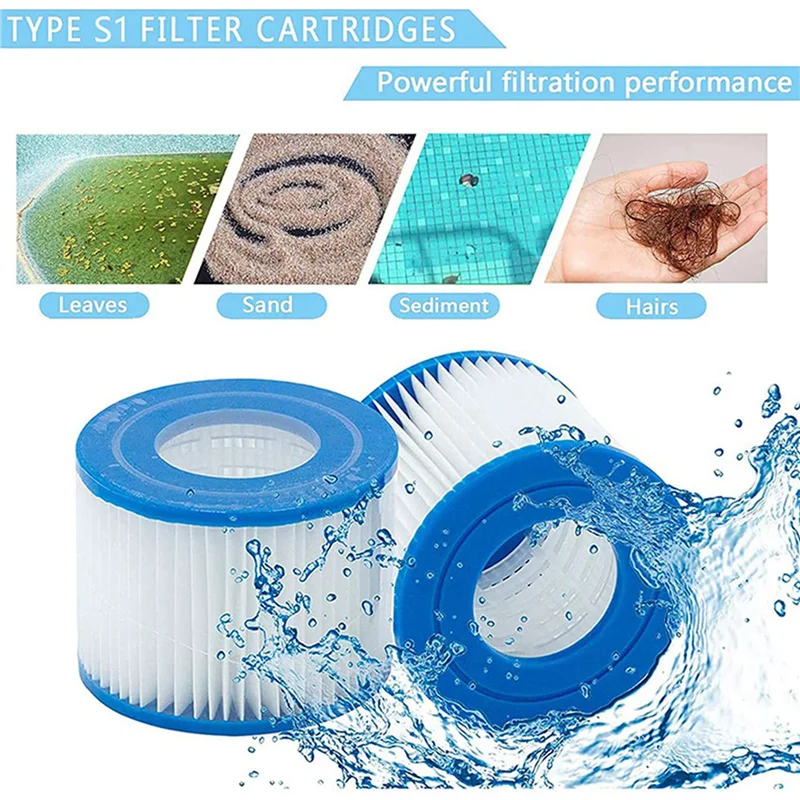 NALFI-12Pcs cartucho de Spa para piscina tipo S1, para Intex-29001E 11692 filtros para jacuzzi tipo S1 cartucho de bomba de filtro Purespa