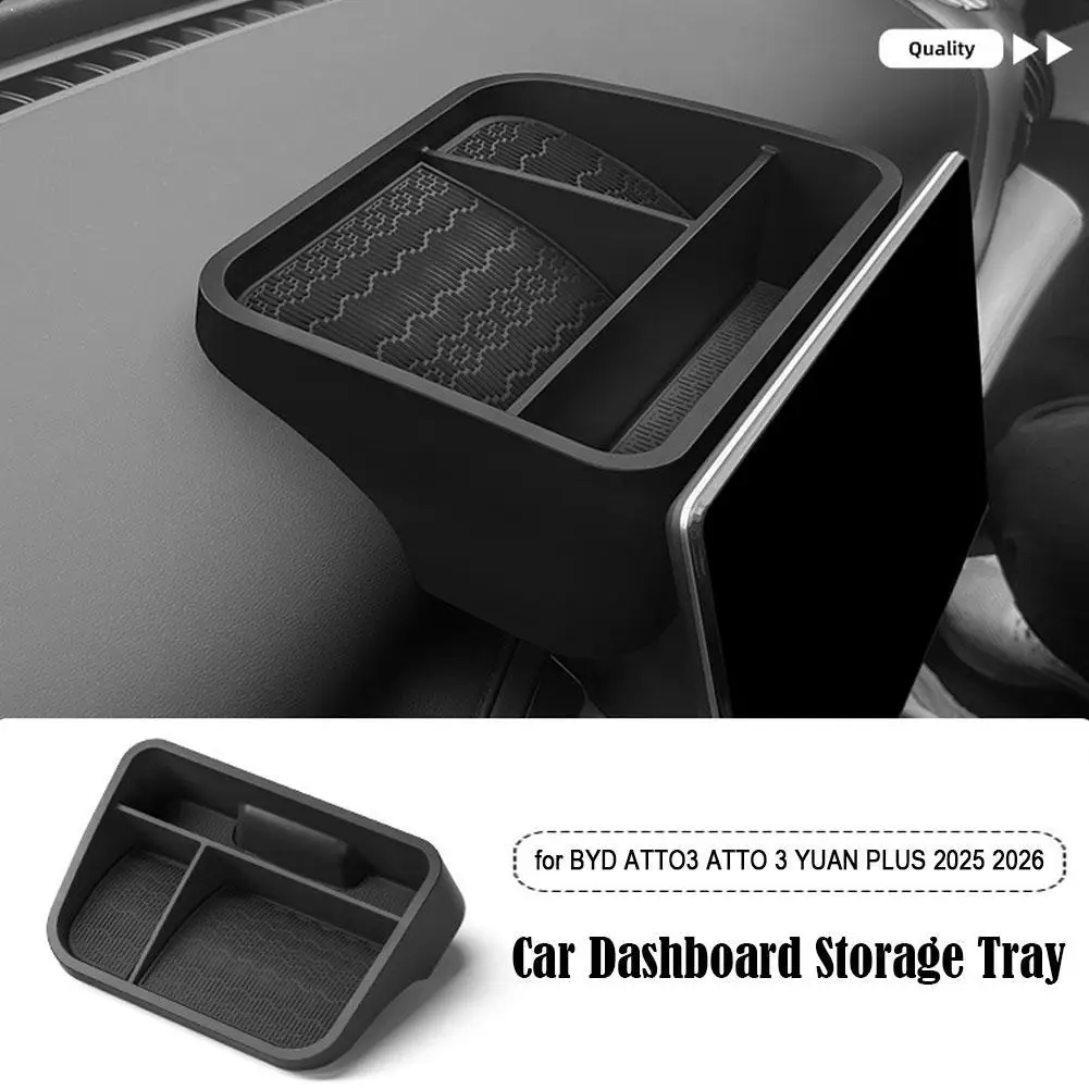 

Car Dashboard Storage Tray For BYD YUAN PLUS 2025 Display Screen Rear Storage Box Auto Interior Accessories Organizer