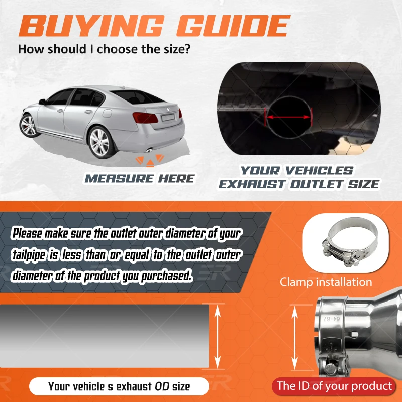 1 Piece Exhaust Tip Car Muffler System Matte Stainless Tail Tips Modify For Benz W204 AMG C63 C65 End Pipe Cars Accessories