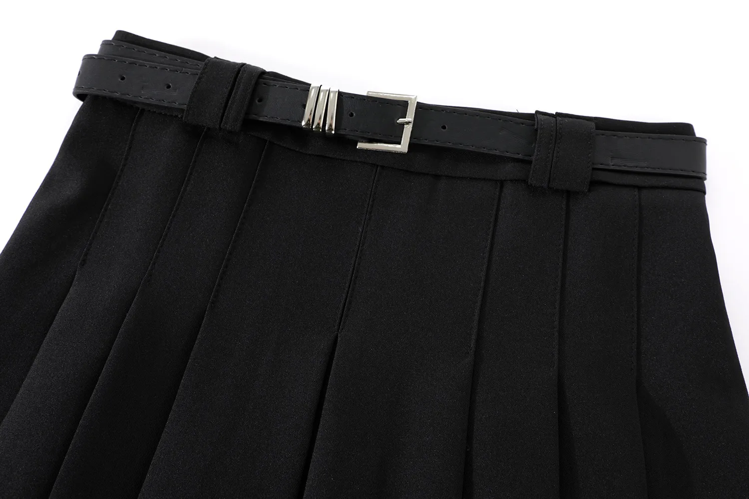 Mini-Plisseerock für Damen, Herbst 2026, Neuerscheinung, hochtaillierte Röcke mit Gürtel, koreanischer Modestil, Minirock für Damen, heiß begehrt – Detail 4