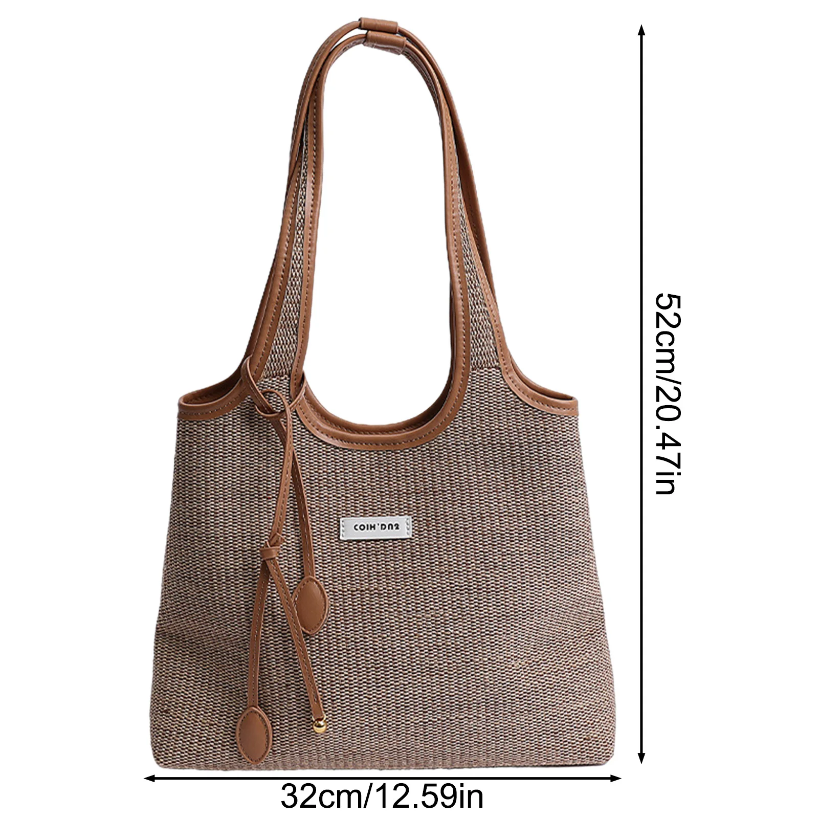 Striped Canvas Tote Bag for Women Large Capacity Shoulder Crossbody Bag Fashion Commute School Bag view 6