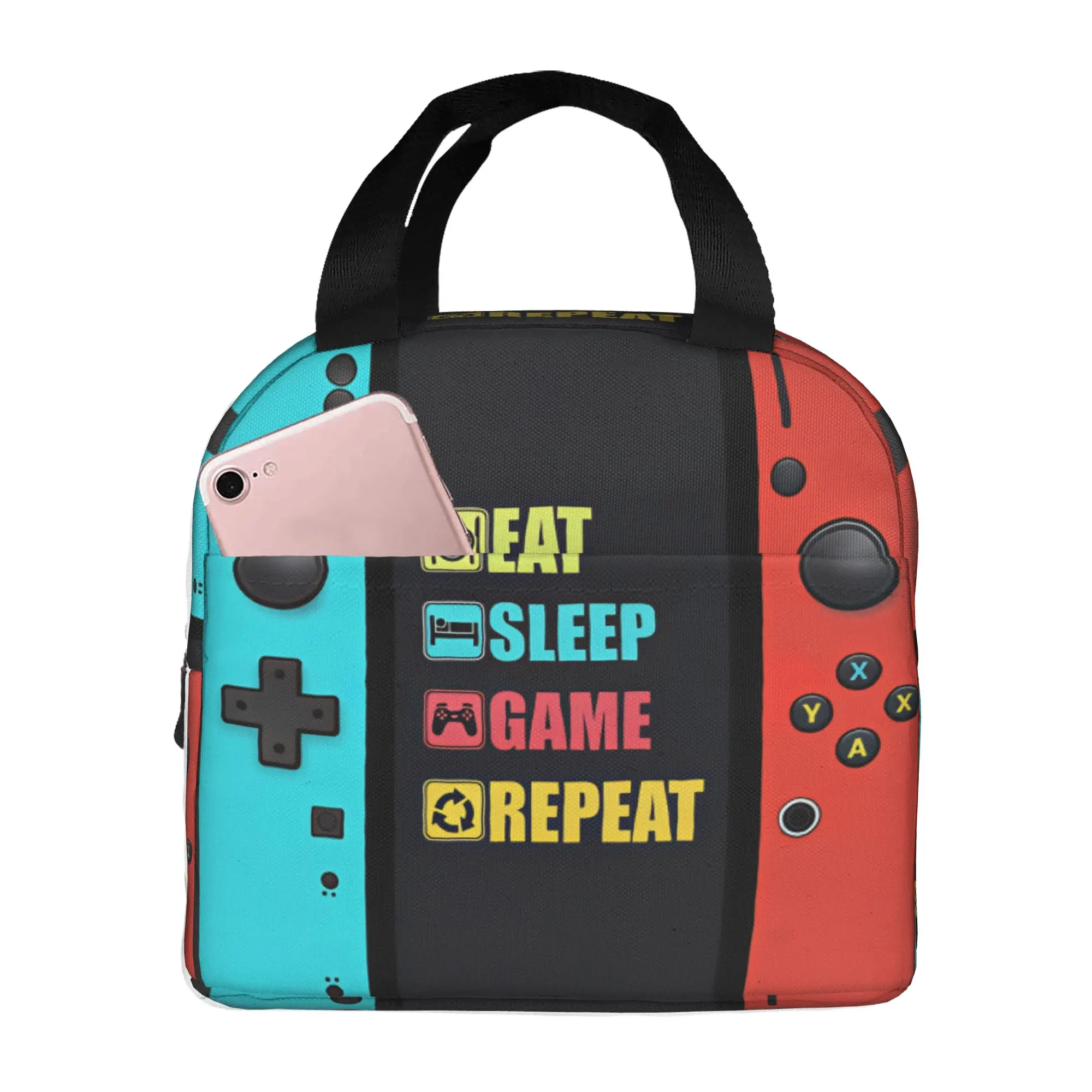 Cartoon GamePad Games Console Portable Lunch Box Women Waterproof  Thermal Cooler Food Insulated Lunch Bag Office Work