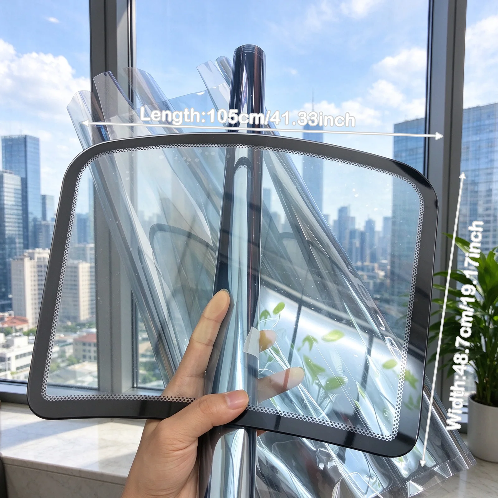 Window Tint Film for Cars Privacy Car Shade Front Windshield Heat & UV Block Blackout Window Film Auto Car Windshield Sun Shade