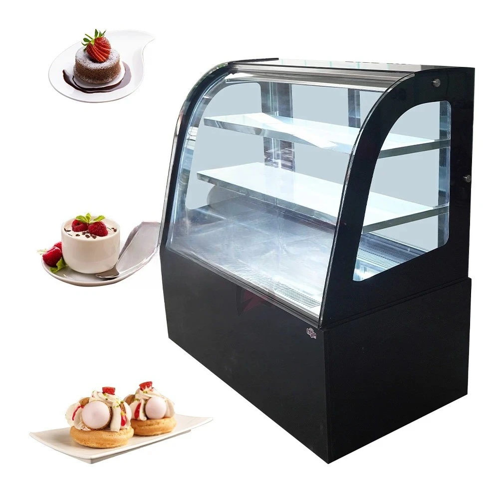 

Стеклянная витрина для торта в супермаркете, витрина для холодильника, изогнутая стеклянная витрина для торта высшего качества