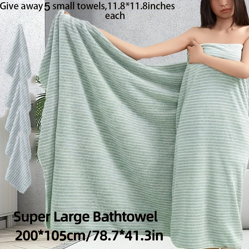 1 قطعة منشفة استحمام كبيرة جدًا سريعة الجفاف من الألياف الدقيقة فائقة الامتصاص مع منشفة الشعر لف عمامة من القماش المتين لصالة الألعاب الرياضية منشفة أنيقة