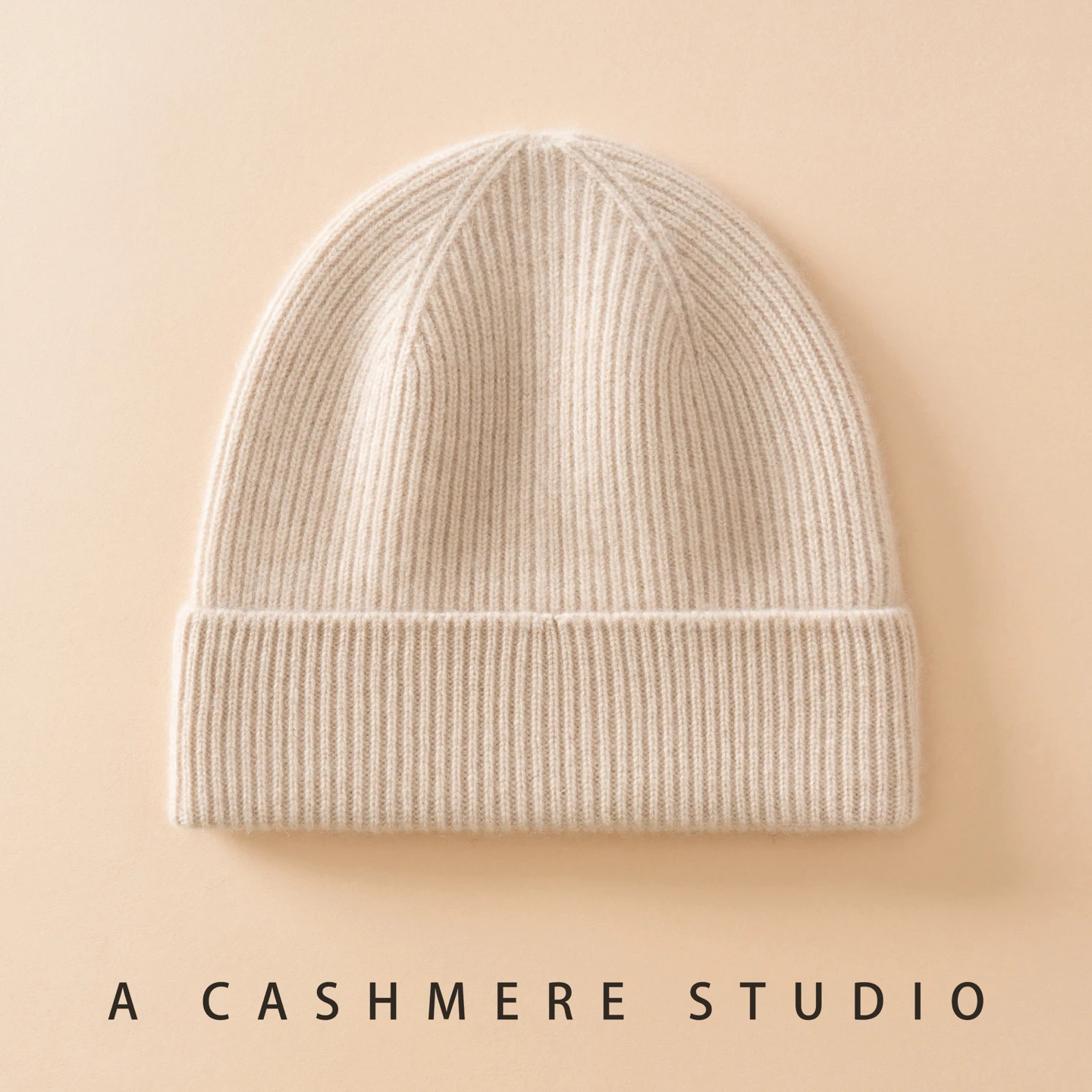 Seamless Knit 100% Premium Cashmere Beanie Whole-garment Knitting Women Men Trawler Winter Hat Soft Fine Ribbed Fisherman Bonnet