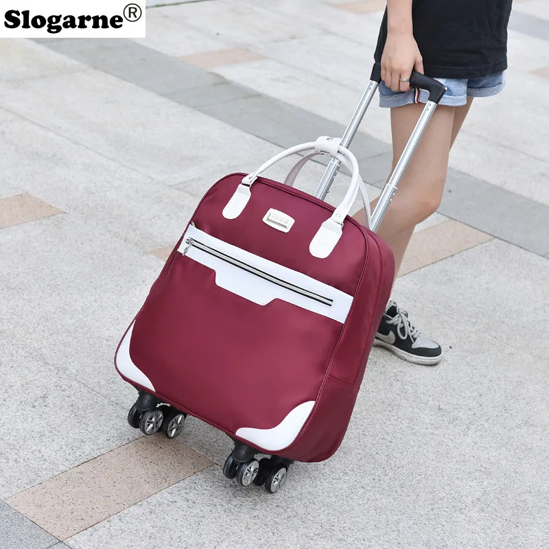 Fashion Rolling Luggage Women 4 Wheels Spinner Travel Duffels Men Business Trip Bags Oxford Suitcase Waterproof Trolley Luggages