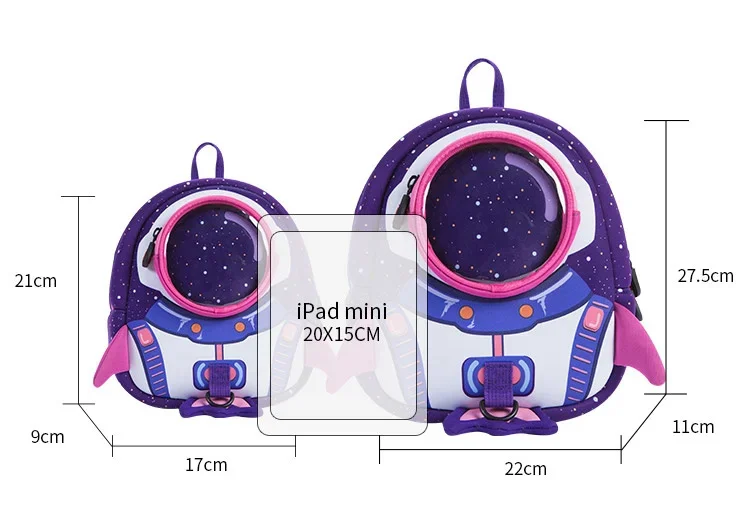 3D Rockets Anti-lost School Girls Cartoon high-grade Toy Boys Backpack Kindergarten Bags Children\'s Gifts For Age 1-6