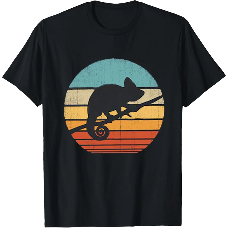 Chameleon Sunset Retro Shirt Chameleon Shirt Retro Man Shirtings Shirt Vintage Men's Tees Vintage Women Tee Women's T-Shirt