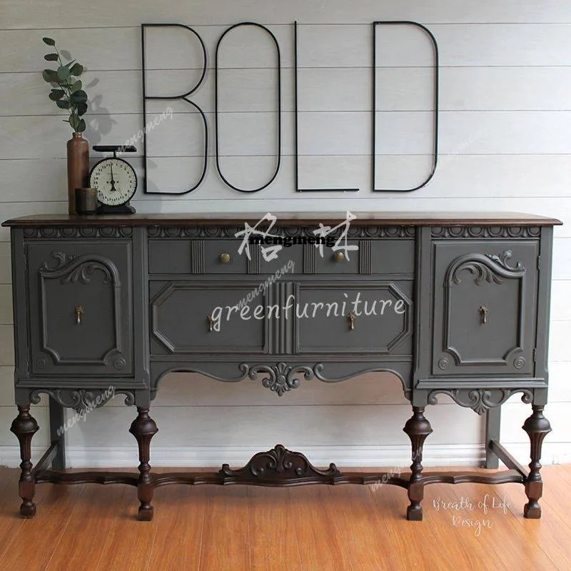 

Французский ретро шкаф на крыльце из цельного дерева, резной шкафчик от пола до потолка, декоративный шкаф для прихожей