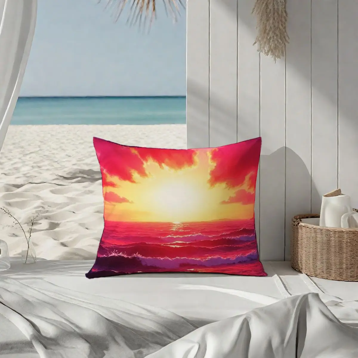 

4-компонентная наволочка с закатом, стильный прочный домашний декор для гостиной, релаксация, без вставок