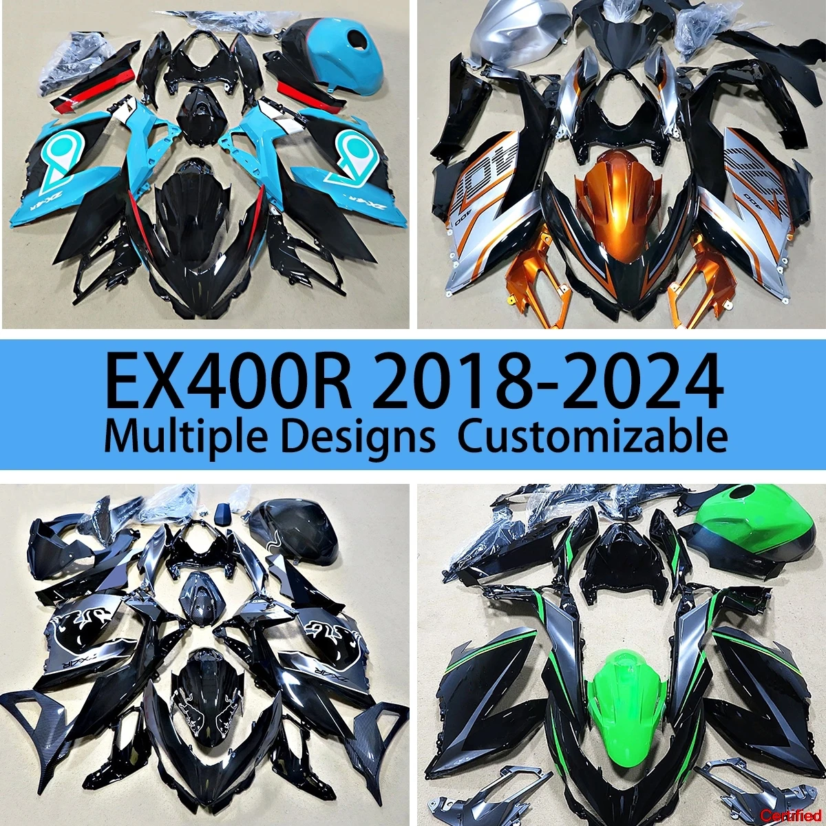 

Ninja 400 2018-2024 Ninja400 Body Parts Fairing Kit for Kawasaki Ninja 400 Motorcycle Free Custom Fairings Injection Molded