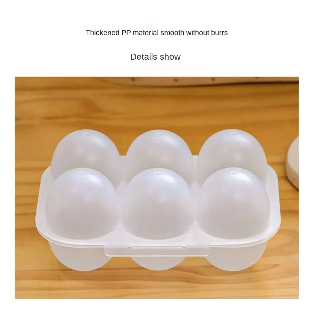 Portable 2 Grid 6 Gird Storage Box Plastic Transparent Eggs Case Large Capacity Egg Storage Tool Egg Carton Picnic