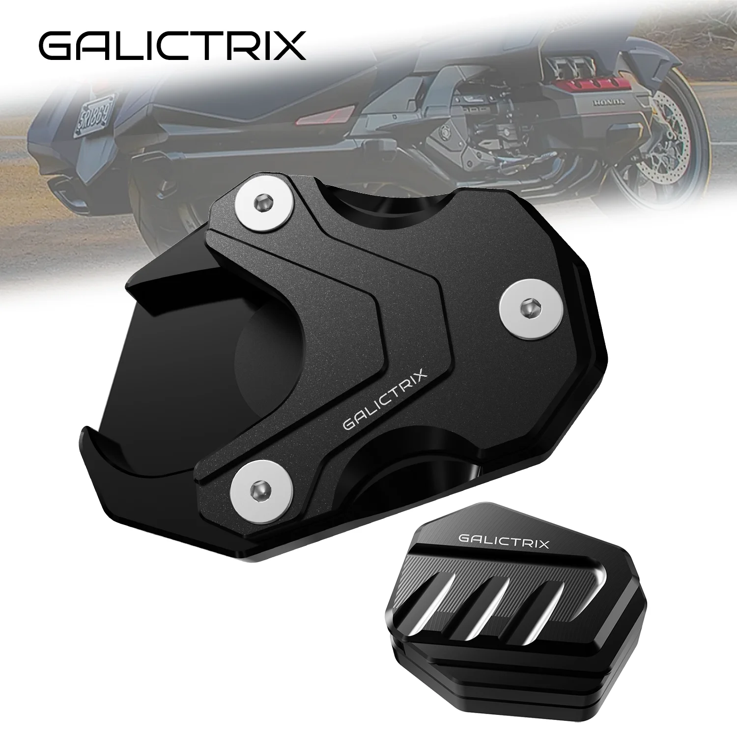 GALICTRIX for HONDA Goldwing GL1800 Accessories 2018-2023 Motorcycle Kickstand Pad Extension and Auxiliary Bracket Foot Pedal