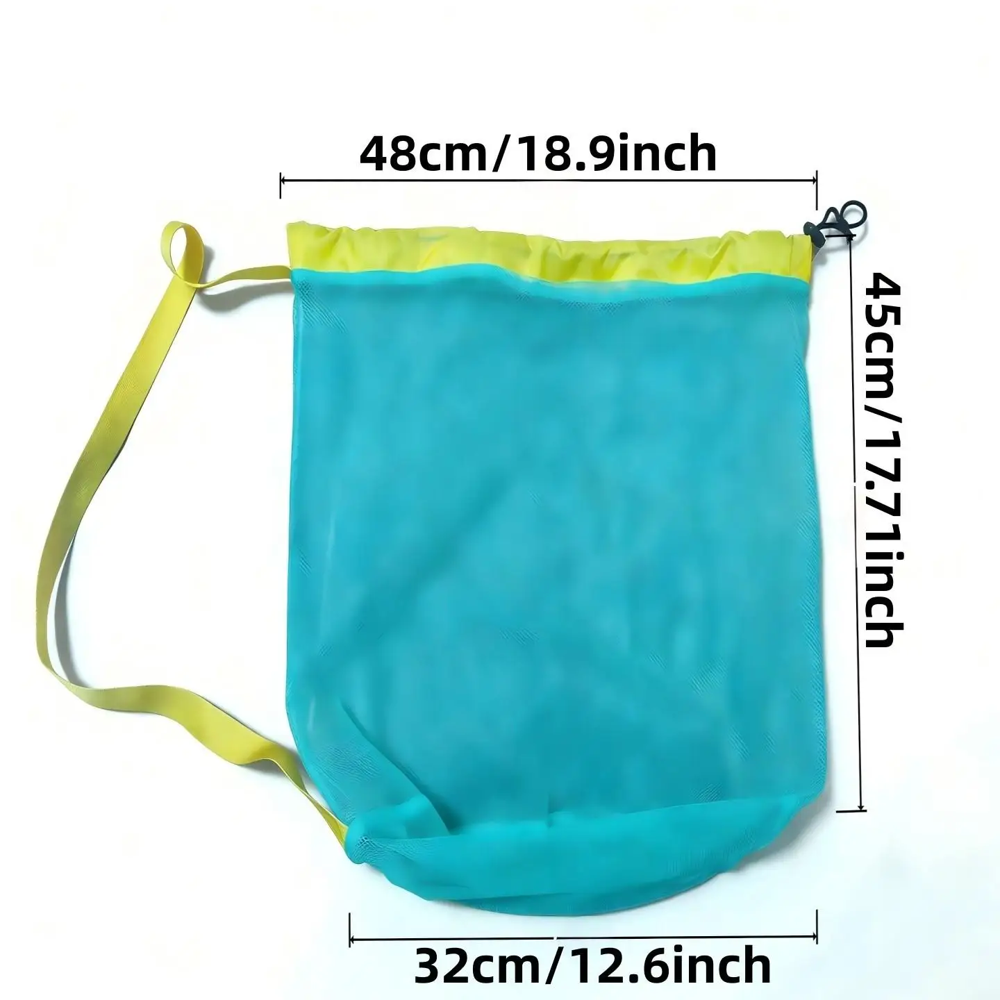 Mesh Drawstring Beach Shell Collecting Bag, Lightweight Quick‑Dry Portable Pouch for Beach Camping Outdoor Storage