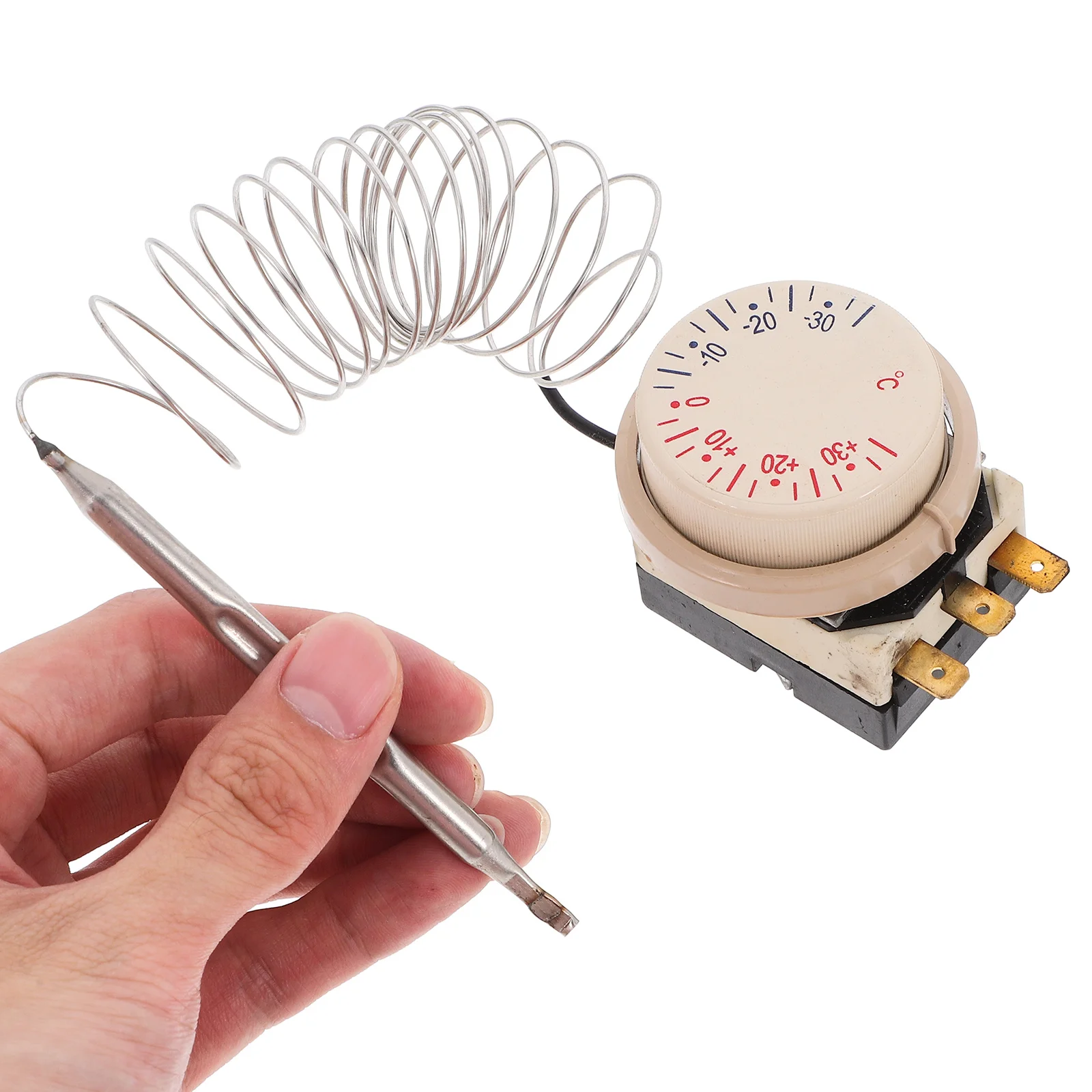 قابل للتعديل-30 ℃   إلى 30 ℃   مستشعر ترموستات الثلاجة لاستبدال الأجهزة العالمية للثلاجة والفريزر الميكانيكية