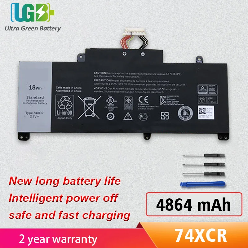 UGB New 74XCR 074XCR Battery for Dell Venue 8 Pro 5830 T01D VXGP6 X1M2Y Tablet Series 3.7V 18WH