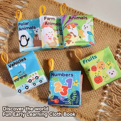 Baby Soft Cloth Book Enlightenment Early Educational Toys Newborns 0-12 Months Cloth Books Cognitive Animal Numbers Sensory Toys