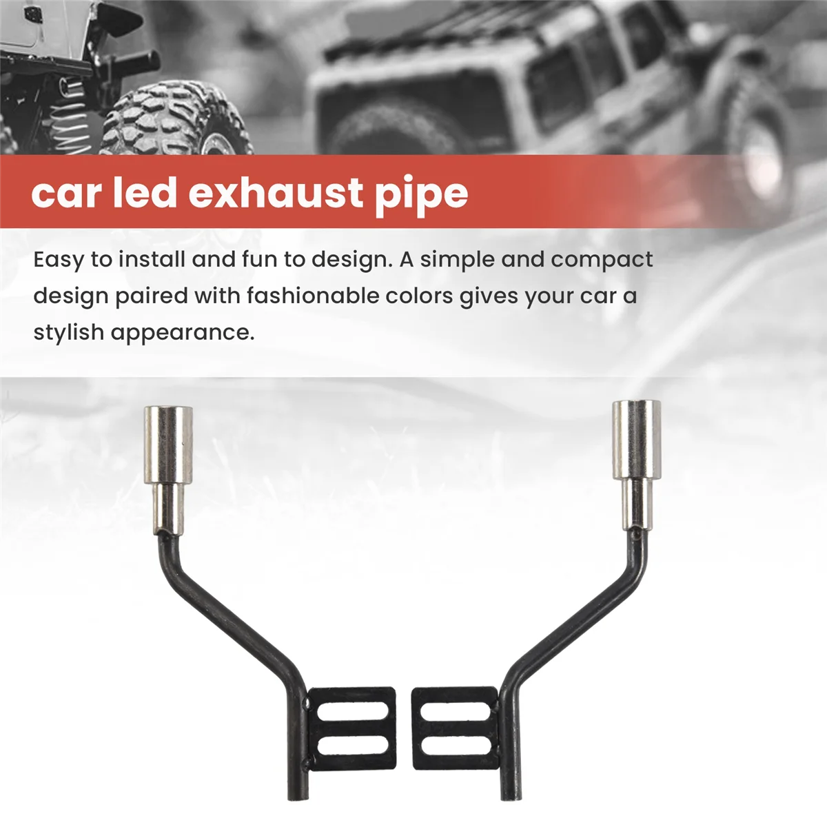 Tubo de escape de simulación de Metal de BAAA-1Pair, ventilación de Gas para Traxxas Trx4 Defender Ford Bronco SCX10 Rc, piezas de coche, colector de escape