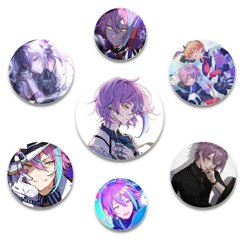 

Anime Project SEKAI Round Pins Kamishiro Rui Cartoon Badges Handmade Tinplate Brooch for Backpack Clothes Chest Ornament Gifts