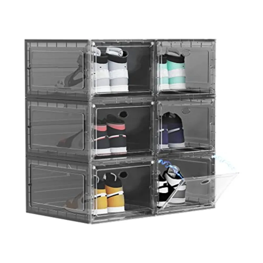 

US 15 X Shoe Storage Box, Shoe Boxes Clear Plastic Stackable, Shoe Container for Organizing Sneaker and Basketball Shoes