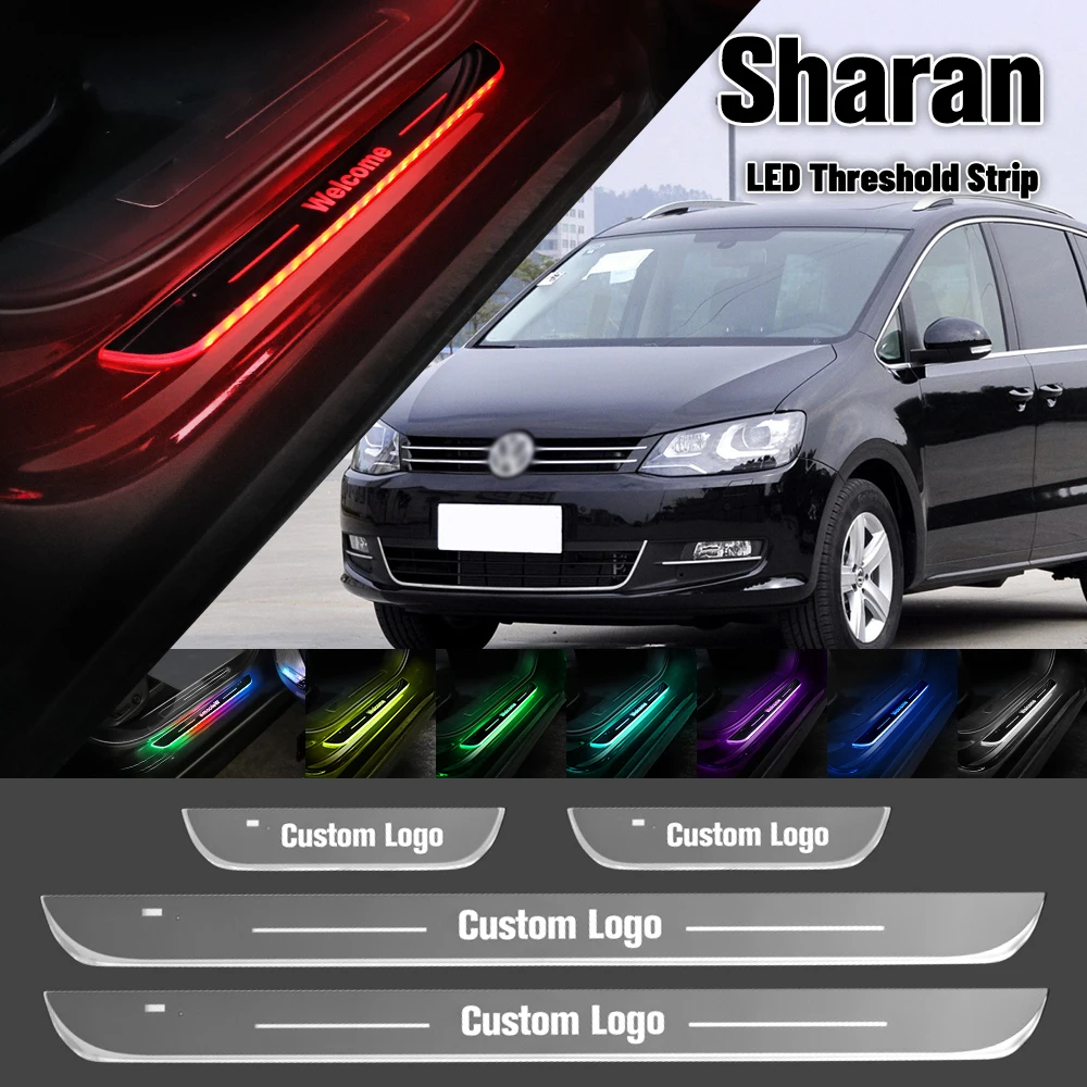 

For Volkswagen VW Sharan 7M 7N 2001-2022 Car Door Sill Light Customized Logo LED Welcome Threshold Pedal Lamp Accessories