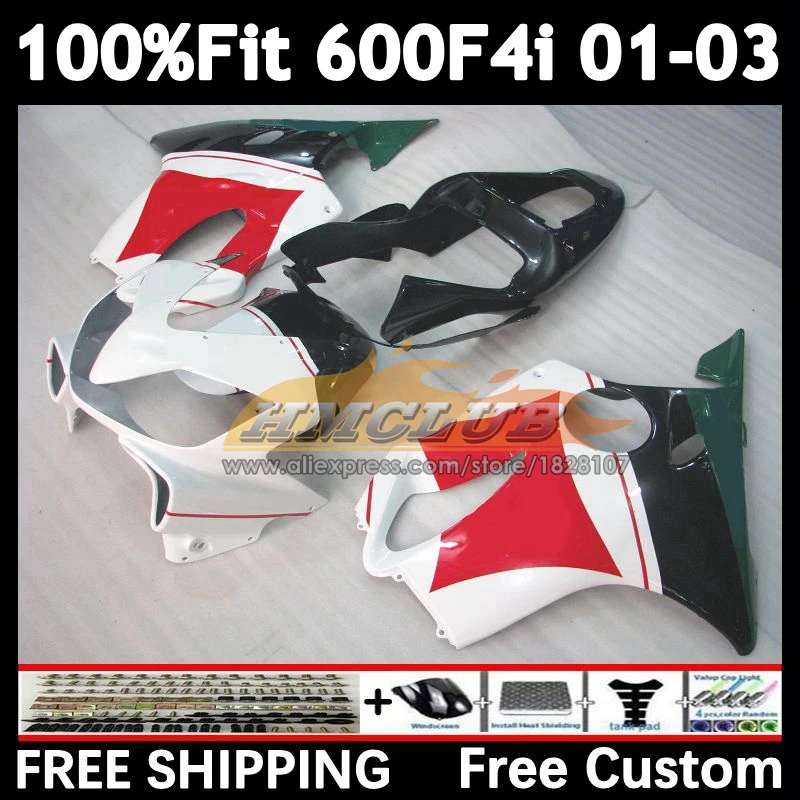 OEM Fairing For HONDA CBR 600 600F4i white red CBR600FS 52No.61 CBR600 F4i 01 02 03 CBR600F4i 2001 2002 2003 Injection Bodys