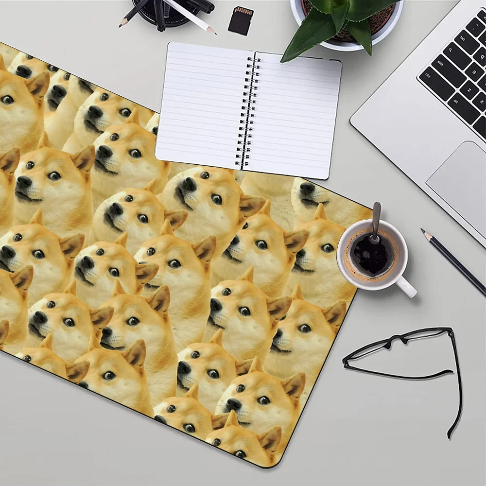 Cute Mouse Pad Funny Dog Meme Desk Mat Doge Cheem Pc Computer Laptop Big Long Rubber Base Kawaii Mousepad XXL Stitch Edges