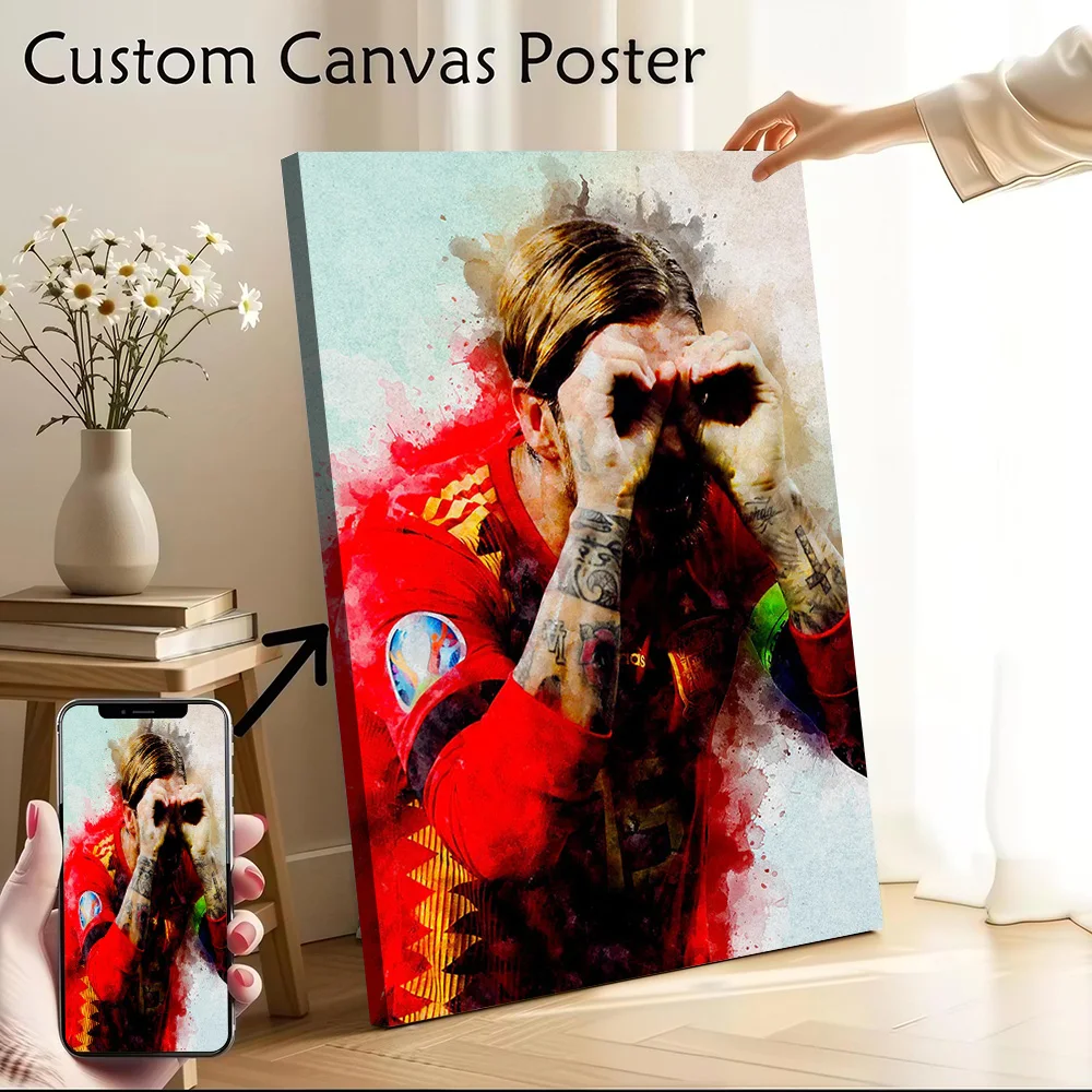 SERGIO RAMOS Poster Customizable Printed Canvas Painting for Pictures Wall Art Decorative Picture Interior Accessories Wand Deko