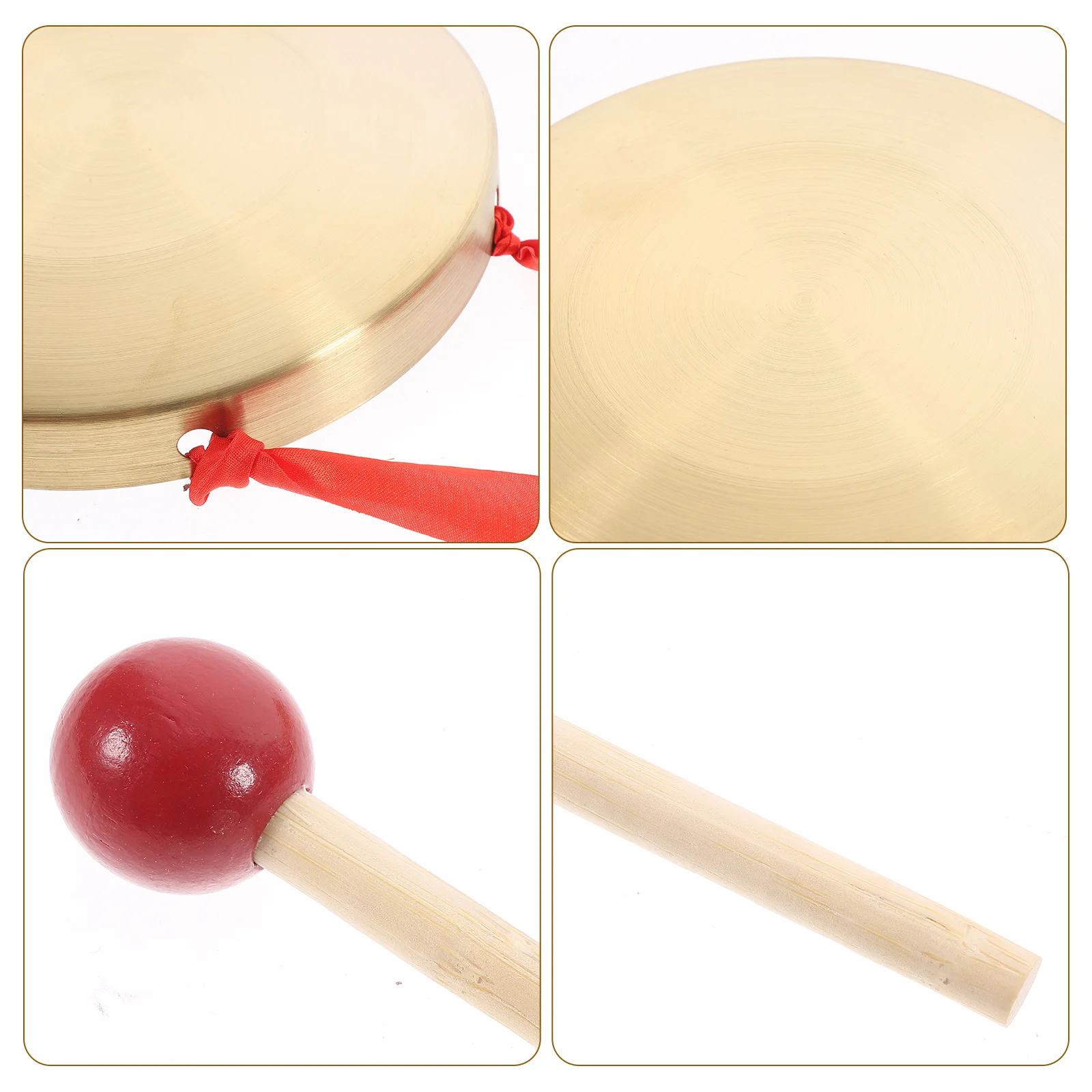 

Gongs and Drums Hammer Included Chinese Percussion Instrument Hand Traditional Brass Metal Bells Held Dinner