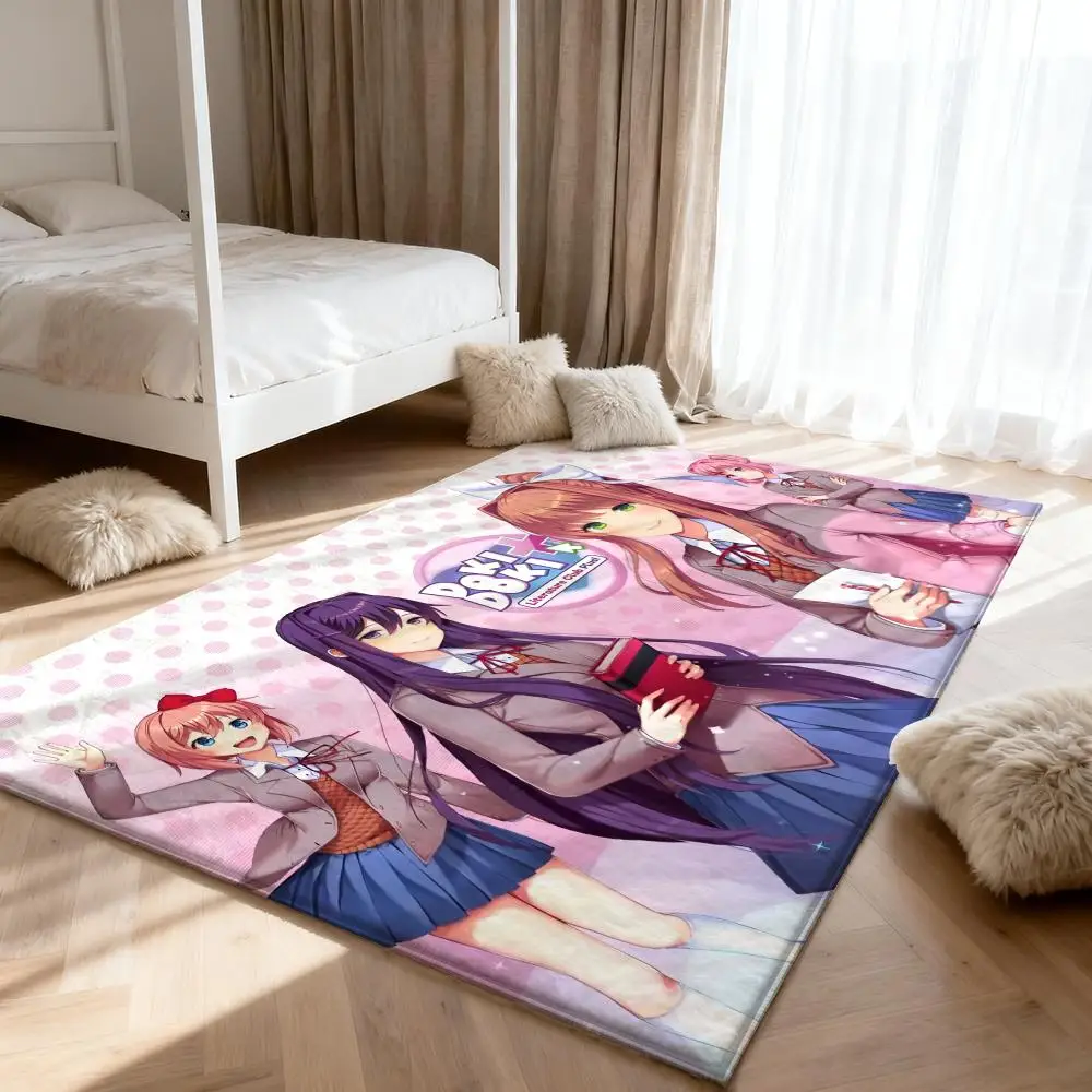 

D-DokiS LiteratureS Club Floor Mat Soft Thickened Absorbent Non-Slip Bedroom Living Room Door Mat Home Decor Flannel Rugs