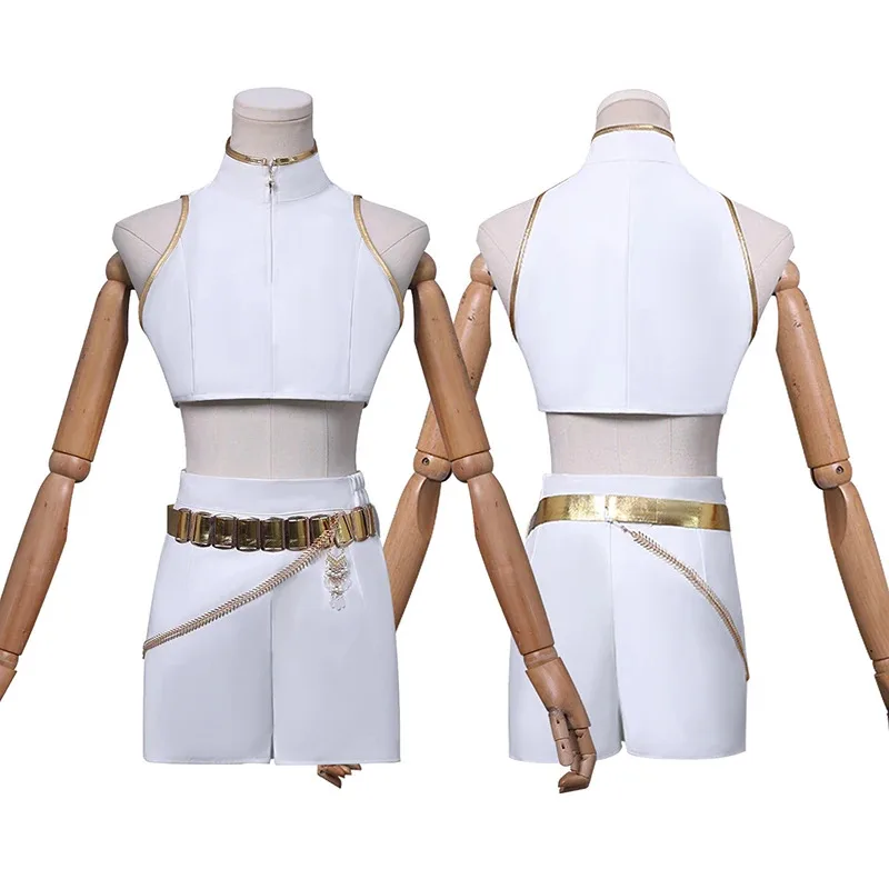 DY20Anime k-pop Demon Hunters disfraz de Cosplay ídolo coreano Sexy Zoey Rumi Mira peluca uniforme blanco fiesta puesta en escena Carnaval