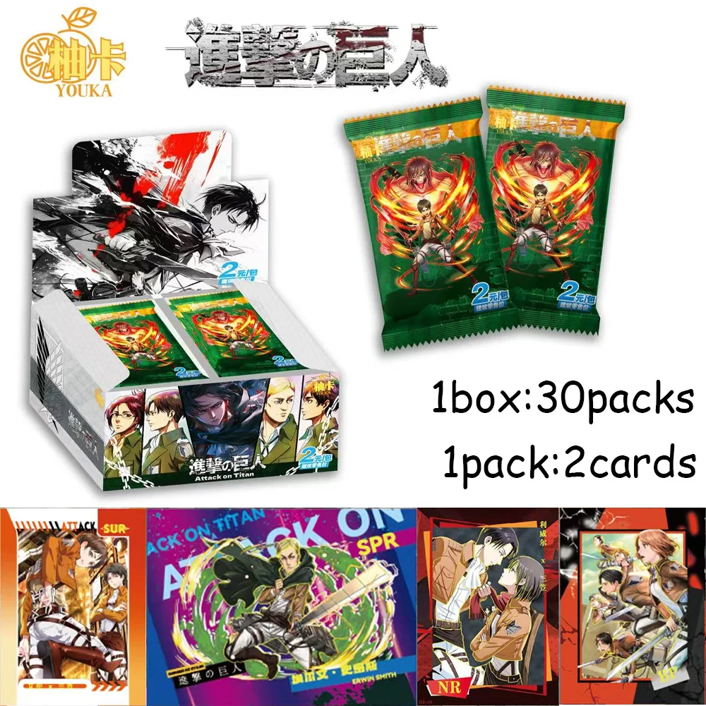 Neue YOUKA Attack on Titan Karten Deluxe Edition Heißbegehrte Kampfkarten Anime-Charakter Sammelkarten Spielzeug Geschenke