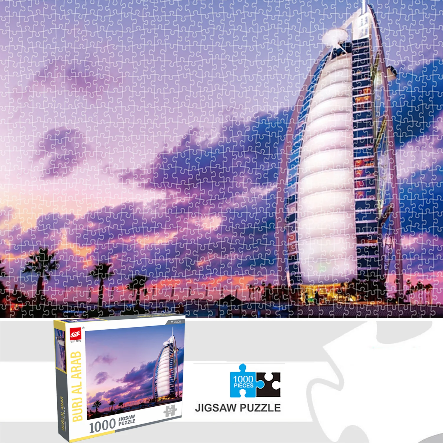 

1000 Pieces Jigsaw Puzzles Burj Al Arab Adults Jigsaw Puzzle 70cmX50cm(27.5inchX19.7inch) Large Puzzle Toys Gift