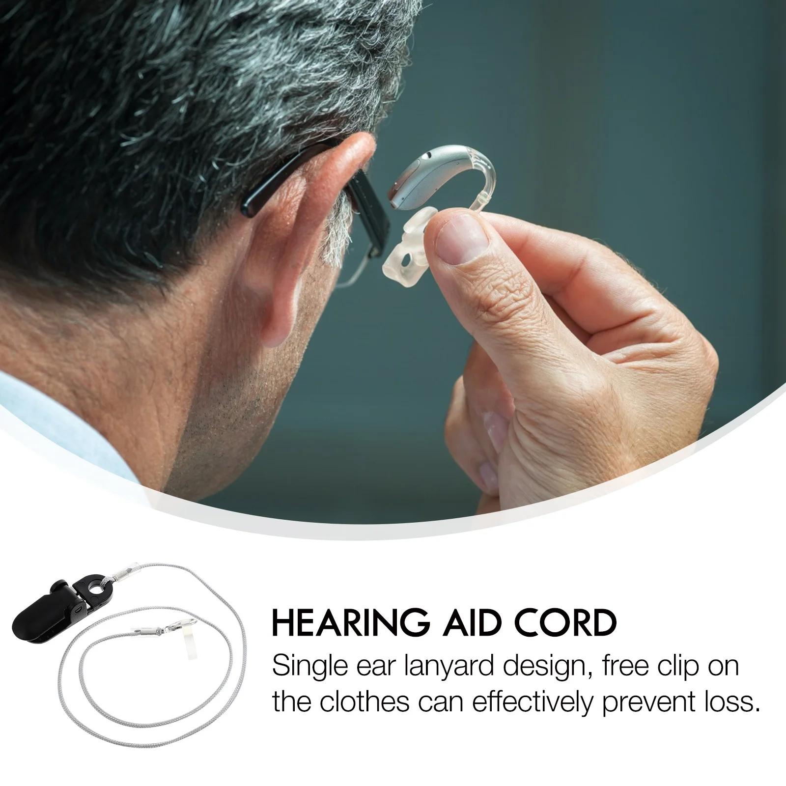 

1 шт., прочный ремешок с защитой от потери для пожилых людей, подвесной держатель, зажим, удобный черный, белый цвет