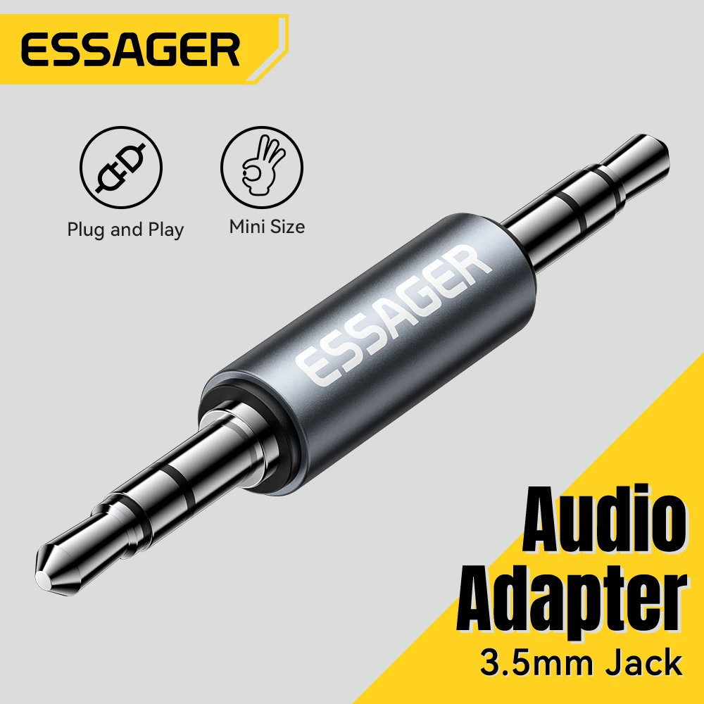 

Essager 3.5mm Male to Male Jack Audio Adapter For Mobile Phone Headphone Car MP3 Speaker Laptops Tablets Stereo Jack Connector