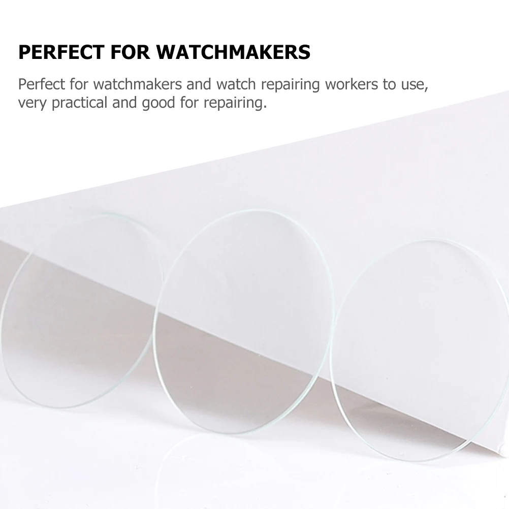 

6 Pcs Watch Lens Replacement Clear Glass Screen Protector High Definition Round Flat Easy Install Watch Repair Parts