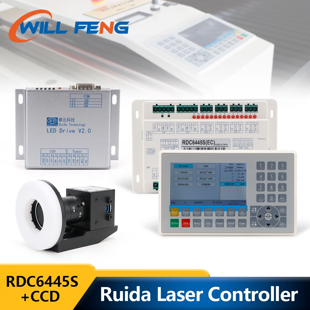 Will Feng Ruida CCD Vision Co2 Laser Contrmatérielle, 3.5 "Panel Mainboard Camera Scan, Gravure et découpe laser, Rdv6445