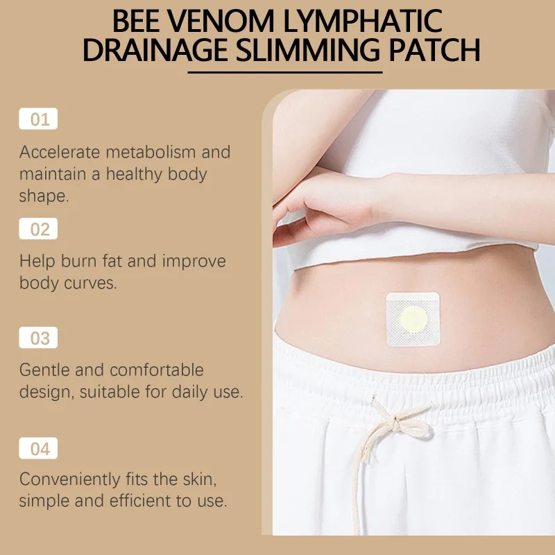 Bee Venom Lymphatic Drainage Slimming Patch Fast Burning Fat Improve Stomach Anti-Swelling Slimming Detox Abdominal Sticker