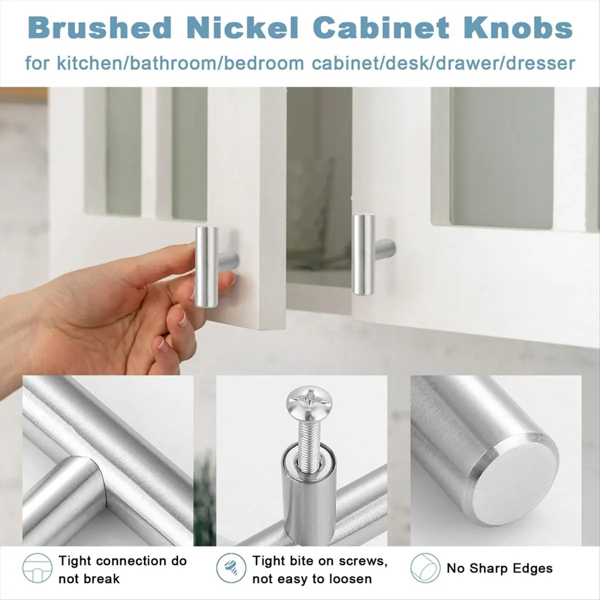 A013 Solid Brass Art Deco Style Vertical Lines Linear Kitchen Cabinet Knobs Silver Drawer Handle Pull