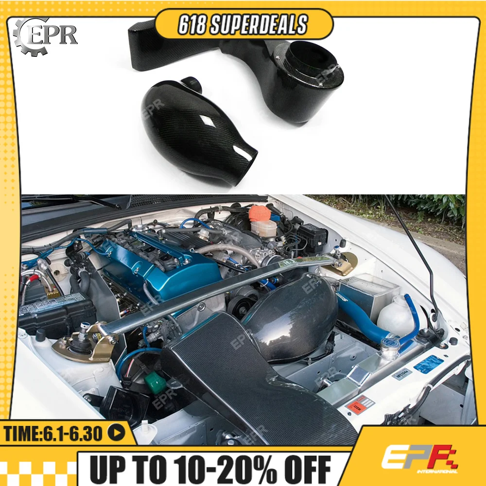 Conducto de entrada de aire de fibra de carbono para Honda S2000 AP1 JS, túnel de aire deportivo y caja de aire, Kit de carrocería de ventilación, embellecedor de sintonización para pieza deportiva S2000