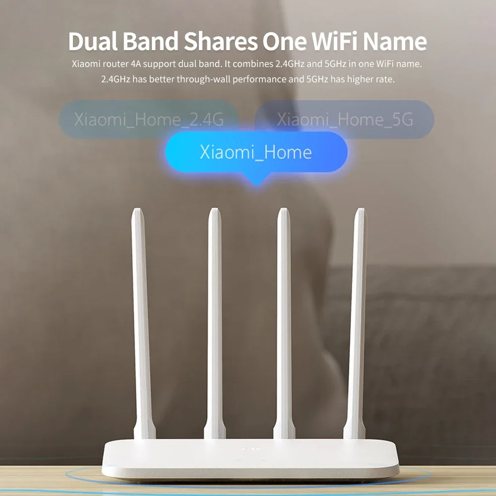 Xiaomi Router 4A Gigabit Version Network Ports 2.4/5 GHz 128MB Repeater External Signal Amplifier Mi Home APP Parental Control