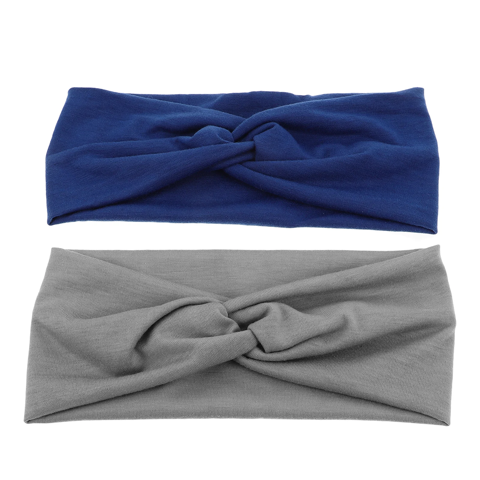

2Pcs Yoga Wide Elastic Headband Non Slip Sport Workout Turban Running Hair Bands for Women Comfortable Boho Hair Accessories