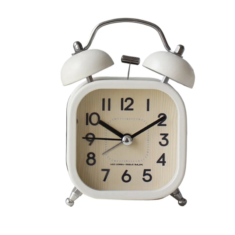

Бесшумный будильник, прикроватные часы с подсветкой и текстурой дерева, будильник с колокольчиком, студенческие прикроватные часы.