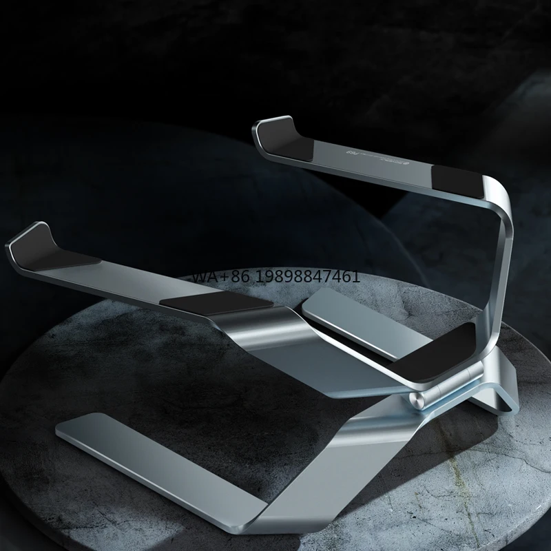 

New Design Angle Adjustable Aluminum Alloy Desktop Grey Color Laptop Stand Foldable