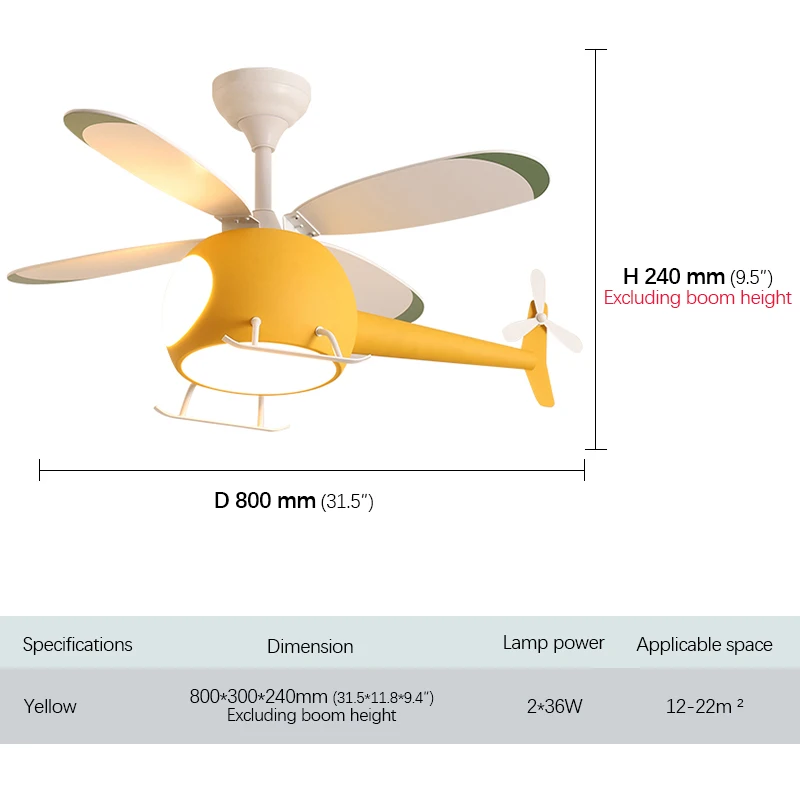 SOFEINA Children's Ceiling Fan Light Nordic Fan Light Personalized Creative LED Restaurant Bedroom Study With Light Ceiling Fan