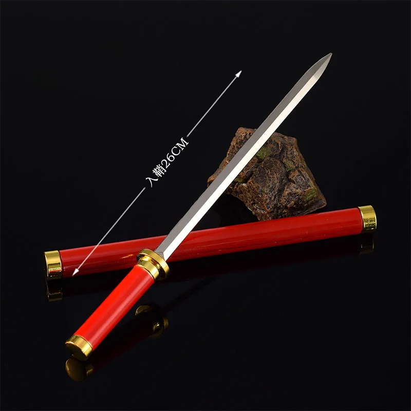 

26cm Ancient Weapons Sword Model Plain Eight-sided Sword All Metal Katana Cosplay Medieval Knife Toy Figure Ornament Collectible