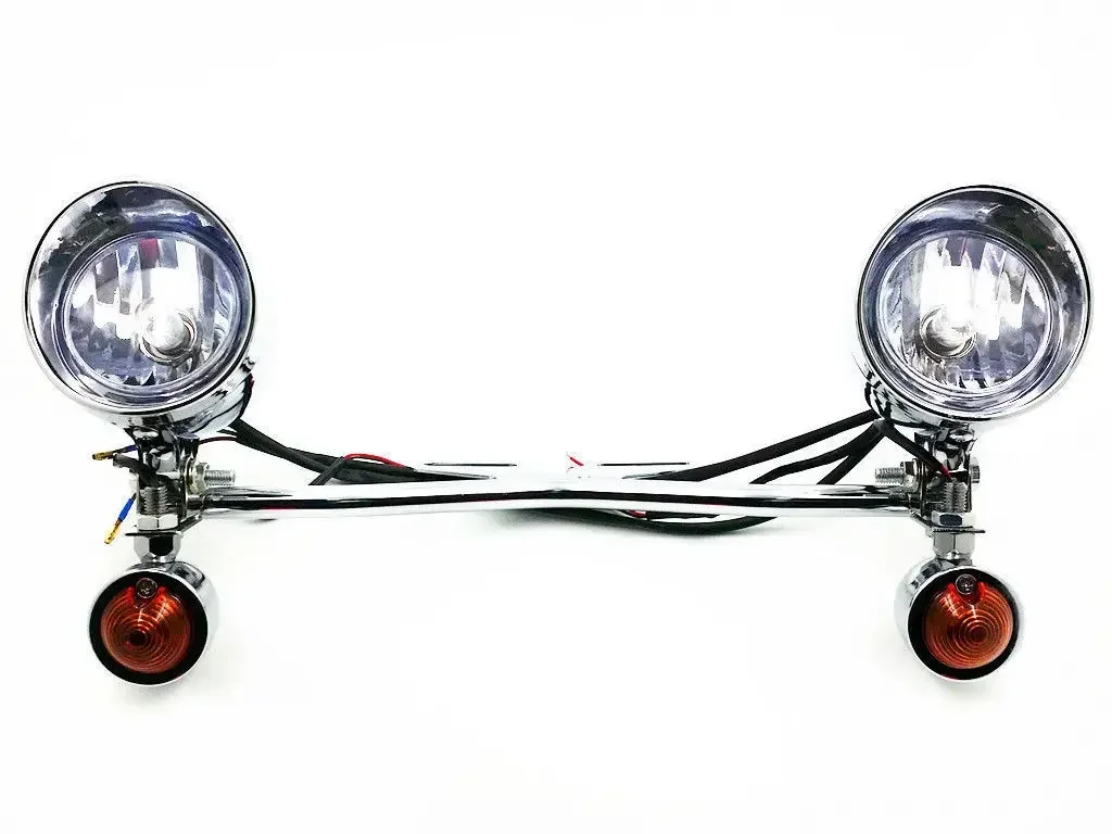 

Chrome Driving Turn Signal Spot Fog light for Harley Honda Kawasaki Suzuki Yamaha Cruiser Touring Chopper Custom